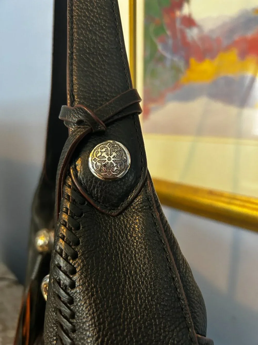 Brighton Silvana Ferrara Black/Brown Leather Hobo w/Tassel Lot